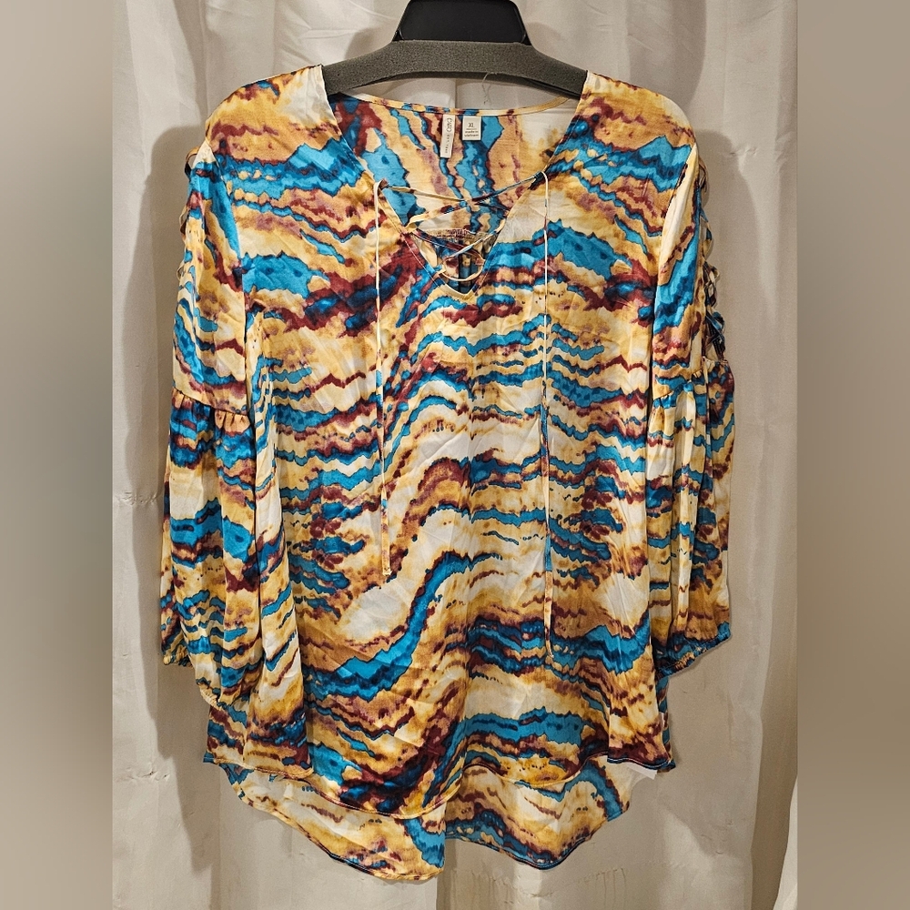 Cato Colorful Wave Print Tunic